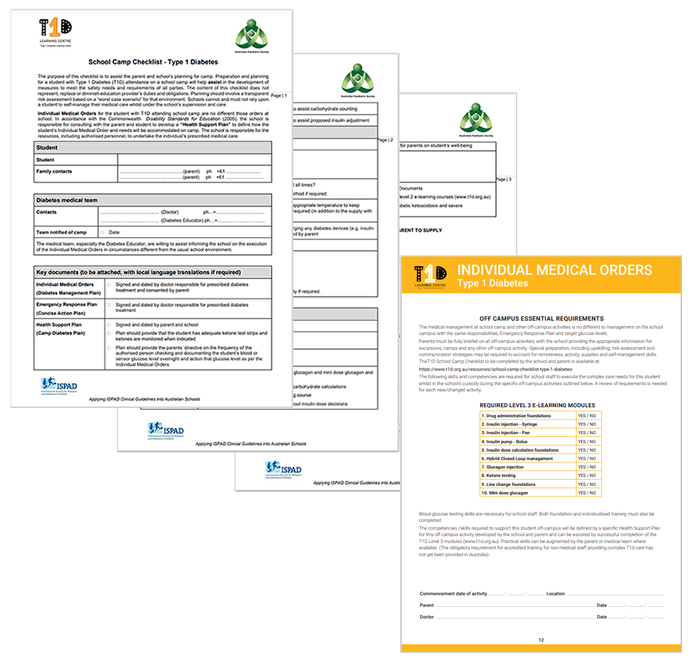 School Camp Checklist Type 1 Diabetes