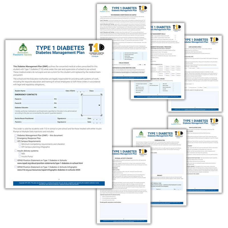 APS Individual Medical Orders T1D Diabetes Injection